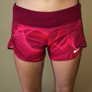 Nike Running Dri-Fit Red design shorts.